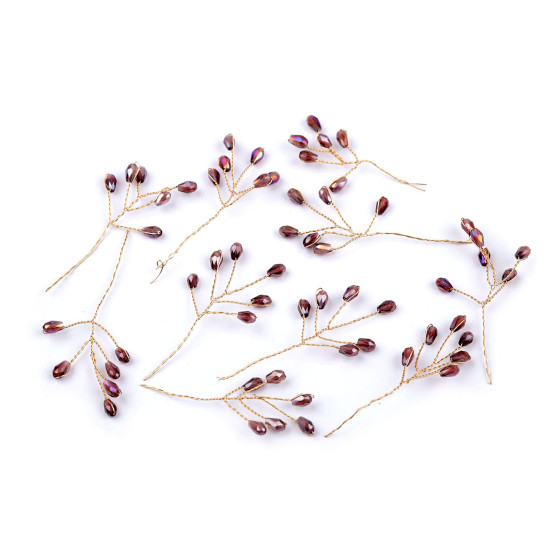 Wire twig with rhinestones, handmade - Crystal (10 Pieces) Wire twig with rhinestones, handmade - Crystal (10 Pieces)