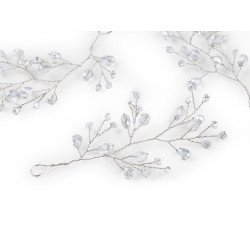Wire twig with rhinestones, handmade - Crystal (12 Pieces)