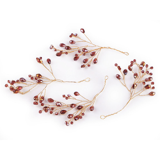 Wire twig with rhinestones, handmade - Gold (4 Pieces) Wire twig with rhinestones, handmade - Gold (4 Pieces)
