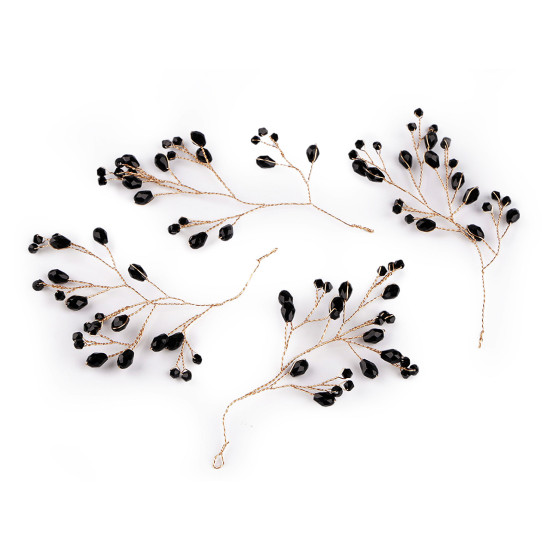 Wire twig with rhinestones, handmade - Gold (4 Pieces) Wire twig with rhinestones, handmade - Gold (4 Pieces)