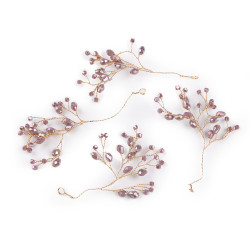 Wire twig with rhinestones, handmade - Old violet (12 Pieces)