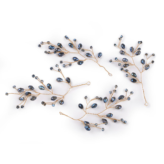 Wire twig with rhinestones, handmade - Gold (4 Pieces) Wire twig with rhinestones, handmade - Gold (4 Pieces)