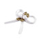 Pleated bow with a rose / boutonniere - White (10 Pieces)