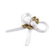 Pleated bow with a rose / boutonniere - White (60 Pieces) Pleated bow with a rose / boutonniere - White (60 Pieces)
