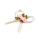 Pleated bow with a rose / boutonniere - White (60 Pieces) Pleated bow with a rose / boutonniere - White (60 Pieces)