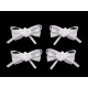 Pleated bow with a rose / boutonniere - White (10 Pieces) Pleated bow with a rose / boutonniere - White (10 Pieces)