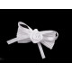 Pleated bow with a rose / boutonniere - White (10 Pieces) Pleated bow with a rose / boutonniere - White (10 Pieces)