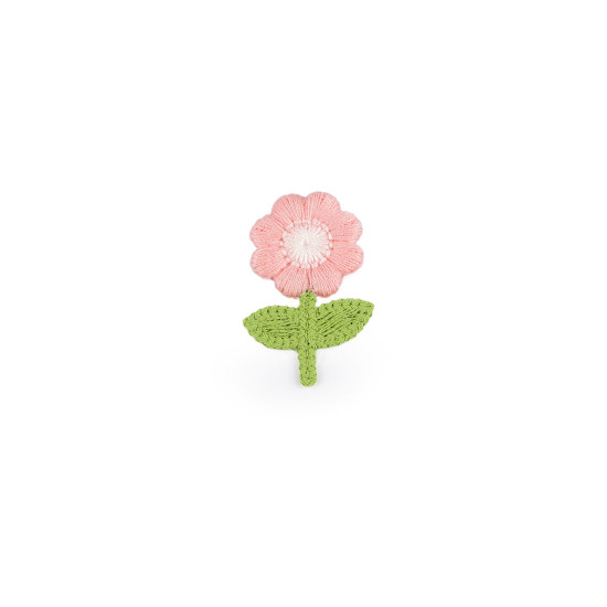 Kwiatek haftowany 2,4x3,7 cm - Pudrowy (10 Sztuki) Kwiatek haftowany 2,4x3,7 cm - Pudrowy (10 Sztuki)