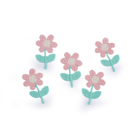Kwiatek haftowany 2,1x3,5 cm - Pudrowy (100 Sztuki) Kwiatek haftowany 2,1x3,5 cm - Pudrowy (100 Sztuki)