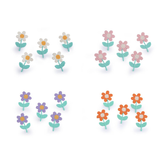 Kwiatek haftowany 2,1x3,5 cm - Pudrowy (100 Sztuki) Kwiatek haftowany 2,1x3,5 cm - Pudrowy (100 Sztuki)