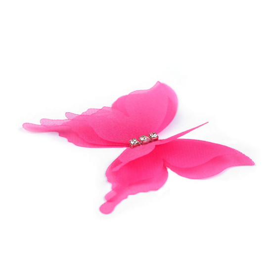 Motyl z szlifowanymi kamyczkami do przyszycia / przyklejenia, trzywarstwowy 3d - Różowy jasny (60 Sztuki) Motyl z szlifowanymi kamyczkami do przyszycia / przyklejenia, trzywarstwowy 3d - Różowy jasny (60 Sztuki)