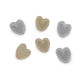 Iron-on patch heart with lurex - Silver (40 Pieces) Iron-on patch heart with lurex - Silver (40 Pieces)