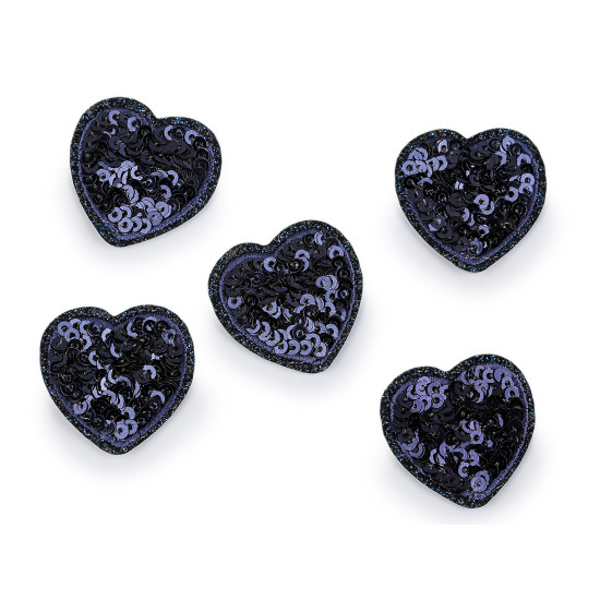 Iron-on patch with sequins, heart - Vintage pink (10 Pieces) Iron-on patch with sequins, heart - Vintage pink (10 Pieces)