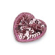 Iron-on patch with sequins, heart - Vintage pink (10 Pieces) Iron-on patch with sequins, heart - Vintage pink (10 Pieces)