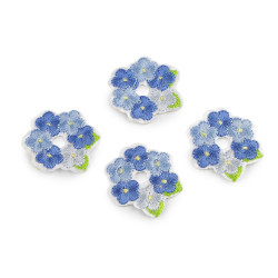 Aufbügler blume - Blau (10 Stücke)