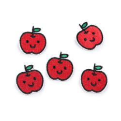 Aufbügler bär, dinosaurier, apfel - Rot (10 Stücke)