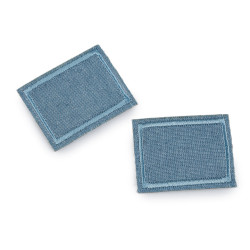 Toppe termoadesive, per riparare buchi nei jeans, dimensioni: 3 x 4 cm - Azzurro (10 Pezzi)
