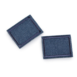 Toppe termoadesive, per riparare buchi nei jeans, dimensioni: 3 x 4 cm - Blu (10 Pezzi)