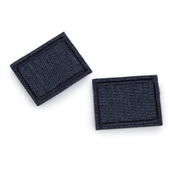 Toppe termoadesive, per riparare buchi nei jeans, dimensioni: 3 x 4 cm - Blu parigi (10 Pezzi)
