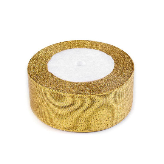 Wstążka brokatowa szerokość 38 mm z lureksem - Srebrny (1 Metr) Wstążka brokatowa szerokość 38 mm z lureksem - Srebrny (1 Metr)