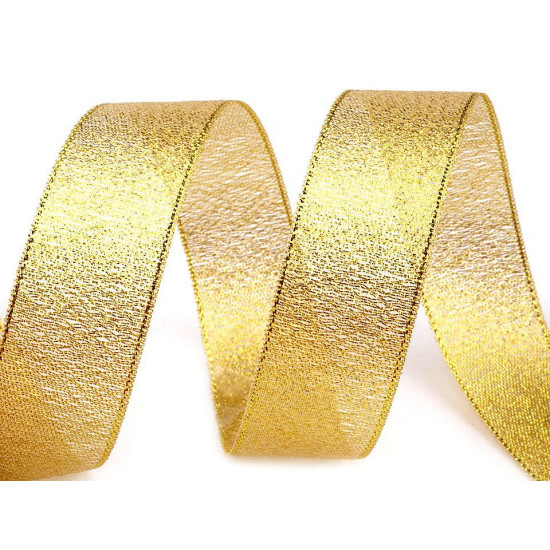 Wstążka brokatowa szerokość 25 mm z lureksem - Srebrny (1 Metr) Wstążka brokatowa szerokość 25 mm z lureksem - Srebrny (1 Metr)