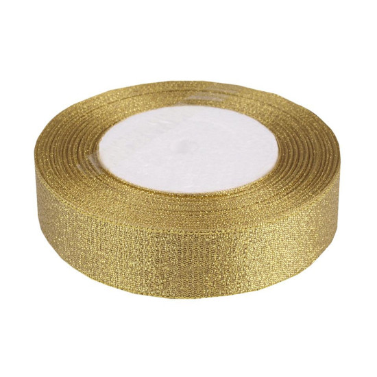 Wstążka brokatowa szerokość 25 mm z lureksem - Srebrny (1 Metr) Wstążka brokatowa szerokość 25 mm z lureksem - Srebrny (1 Metr)