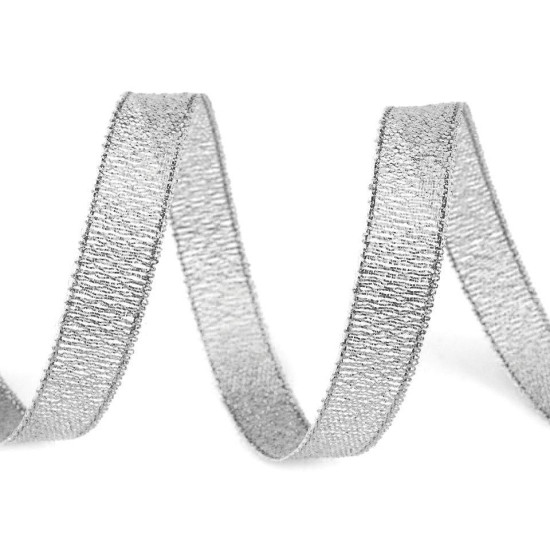 Wstążka brokatowa szerokość 10 mm z lureksem - Złoty (1 Metr) Wstążka brokatowa szerokość 10 mm z lureksem - Złoty (1 Metr)