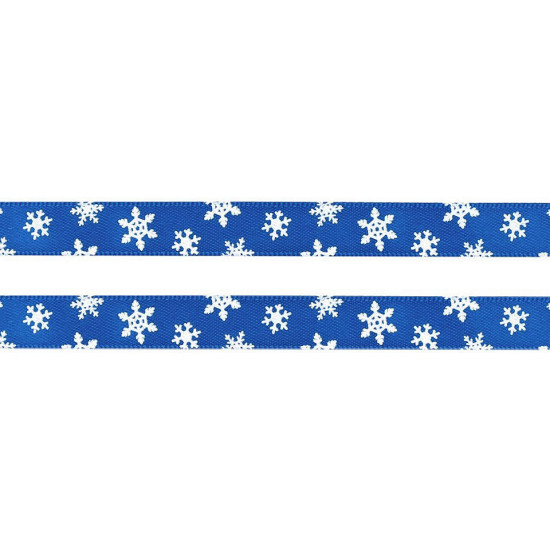 Christmas ribbon with snowflakes width 10 mm - Red (20 Meters)
