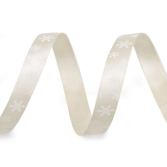 Christmas ribbon with snowflakes width 10 mm - Red (20 Meters)