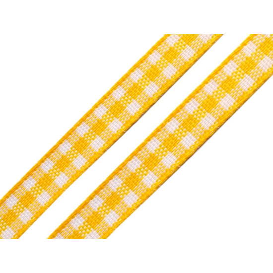 Ruban à carreaux, largeur 6 mm - Jaune d'œuf (20 Mètres) Ruban à carreaux, largeur 6 mm - Jaune d'œuf (20 Mètres)
