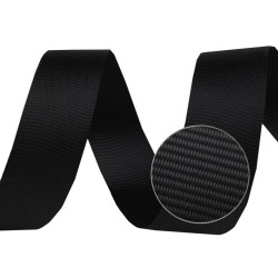 Ruban gros-grain, largeur 15 mm - Noir (20 Mètres)