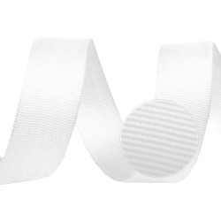Ruban gros-grain, largeur 15 mm - Blanc (20 Mètres)