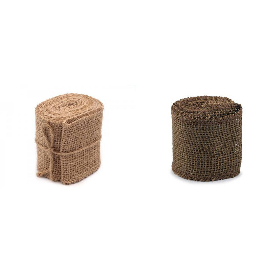 Wstążka jutowa naturalna szerokość 60 mm - Ciemnybrązowy (4 Sztuki) Wstążka jutowa naturalna szerokość 60 mm - Ciemnybrązowy (4 Sztuki)
