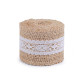 Ruban de jute avec dentelle, largeur 50 mm, 60 mm - Ecru natural (4 Pièces) Ruban de jute avec dentelle, largeur 50 mm, 60 mm - Ecru natural (4 Pièces)