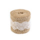Ruban de jute avec dentelle, largeur 50 mm, 60 mm - Ecru natural (4 Pièces) Ruban de jute avec dentelle, largeur 50 mm, 60 mm - Ecru natural (4 Pièces)