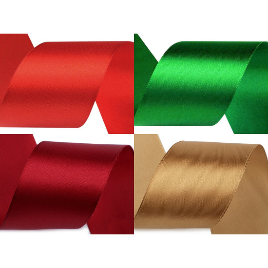 Wstążka satynowa nawój 3 m szerokość 50 mm - Czerwony (90 Metry) Wstążka satynowa nawój 3 m szerokość 50 mm - Czerwony (90 Metry)