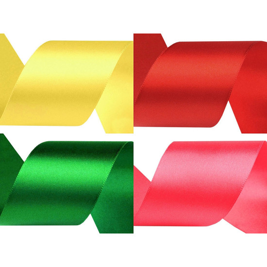 Wstążka satynowa nawój 3 m szerokość 50 mm - Czerwony (90 Metry) Wstążka satynowa nawój 3 m szerokość 50 mm - Czerwony (90 Metry)
