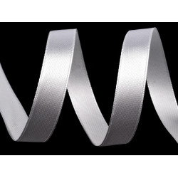 Satin ribbon packs per 5 m width 12 mm - White (100 Meters)