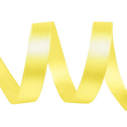 Satin ribbon packs per 5 m width 12 mm - White yellow (100 Meters)