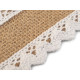 Jute ribbon with cotton lace width 54 mm - White (1 Piece)