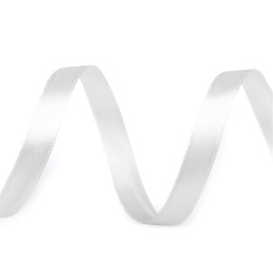 Wstążka satynowa dwustronna szerokość 10 mm - White (1 Metr)