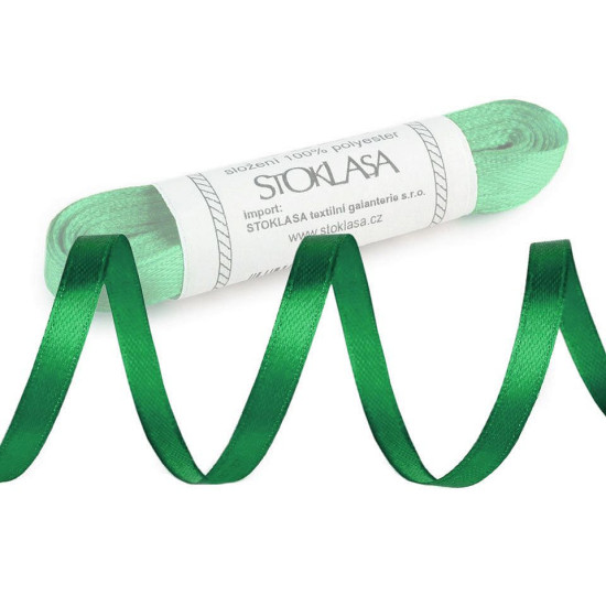 Atlasová stuha svazky po 5 m šíře 6 mm - Modrá azuro (5 Metry) Atlasová stuha svazky po 5 m šíře 6 mm - Modrá azuro (5 Metry)