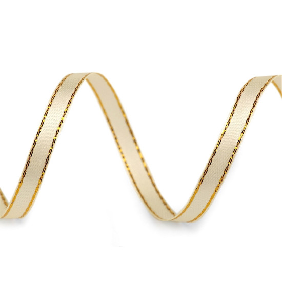 Christmas satin ribbon with lurex width 6 mm - Cream lightest (225 Meters) Christmas satin ribbon with lurex width 6 mm - Cream lightest (225 Meters)