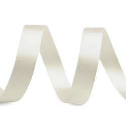 Confezioni di nastro in raso double-face, da 5 m, larghezza: 15 mm - Bianco beige (100 Metri)