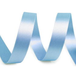 Double face satin ribbon packs per 5 m width 15 mm - Blue light (100 Meters)