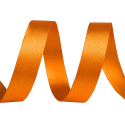 Double face satin ribbon packs per 5 m width 15 mm - Orange (100 Meters)