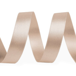 Double face satin ribbon packs per 5 m width 15 mm - Darkbeige (100 Meters)