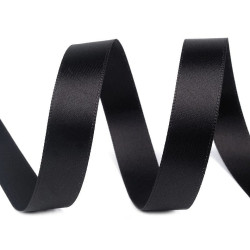 Double face satin ribbon packs per 5 m width 15 mm - Black (100 Meters)