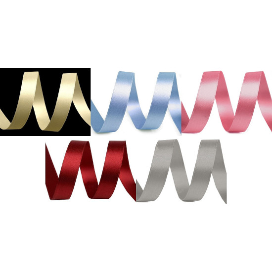 Confezioni di nastro in raso double-face, da 5 m, larghezza: 15 mm - Argento (100 Metri) Confezioni di nastro in raso double-face, da 5 m, larghezza: 15 mm - Argento (100 Metri)