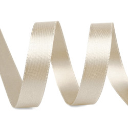 Double face satin ribbon packs per 5 m width 15 mm - Ecru (100 Meters)